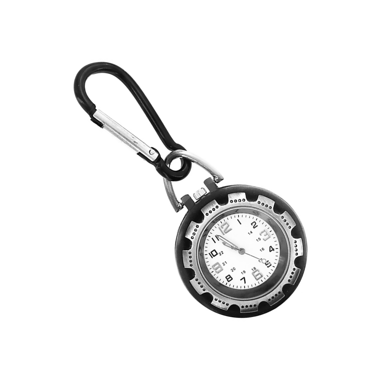 1 PC Outdoor Mountaineering Backpack Clip-on Alloy Carabiner Quartz Pocket Watch