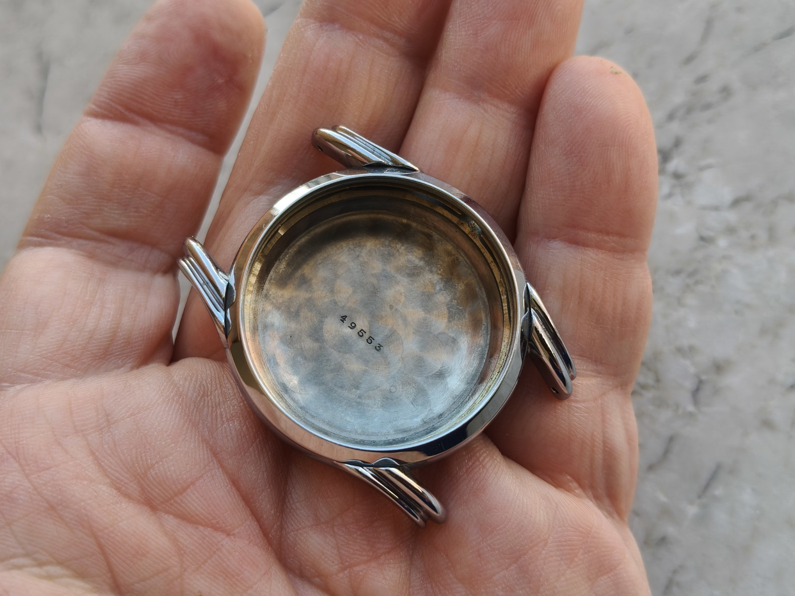 40/50s RARE CHRONOGRAPH WATCH CASE WATCH CASE 37.5mm FANCY LUGS!