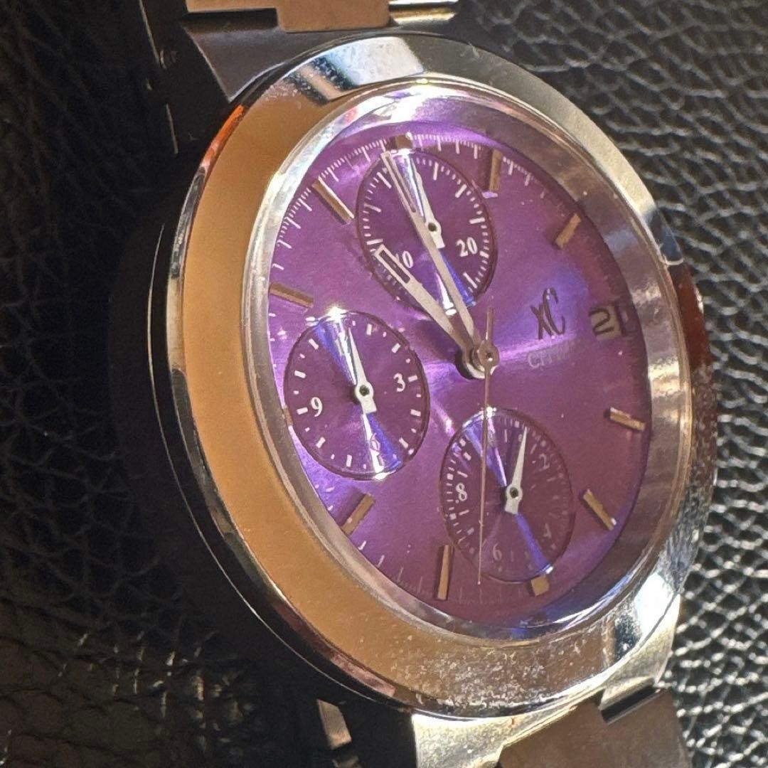 CITIZEN xC Womens Quartz Chronograph Watch Purple Dial Untested