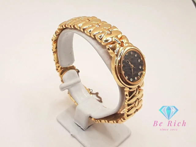 [A1R] Orient UB2F R0 CS Black Gold SS GP Bracelet Quartz Watch [r4v]
