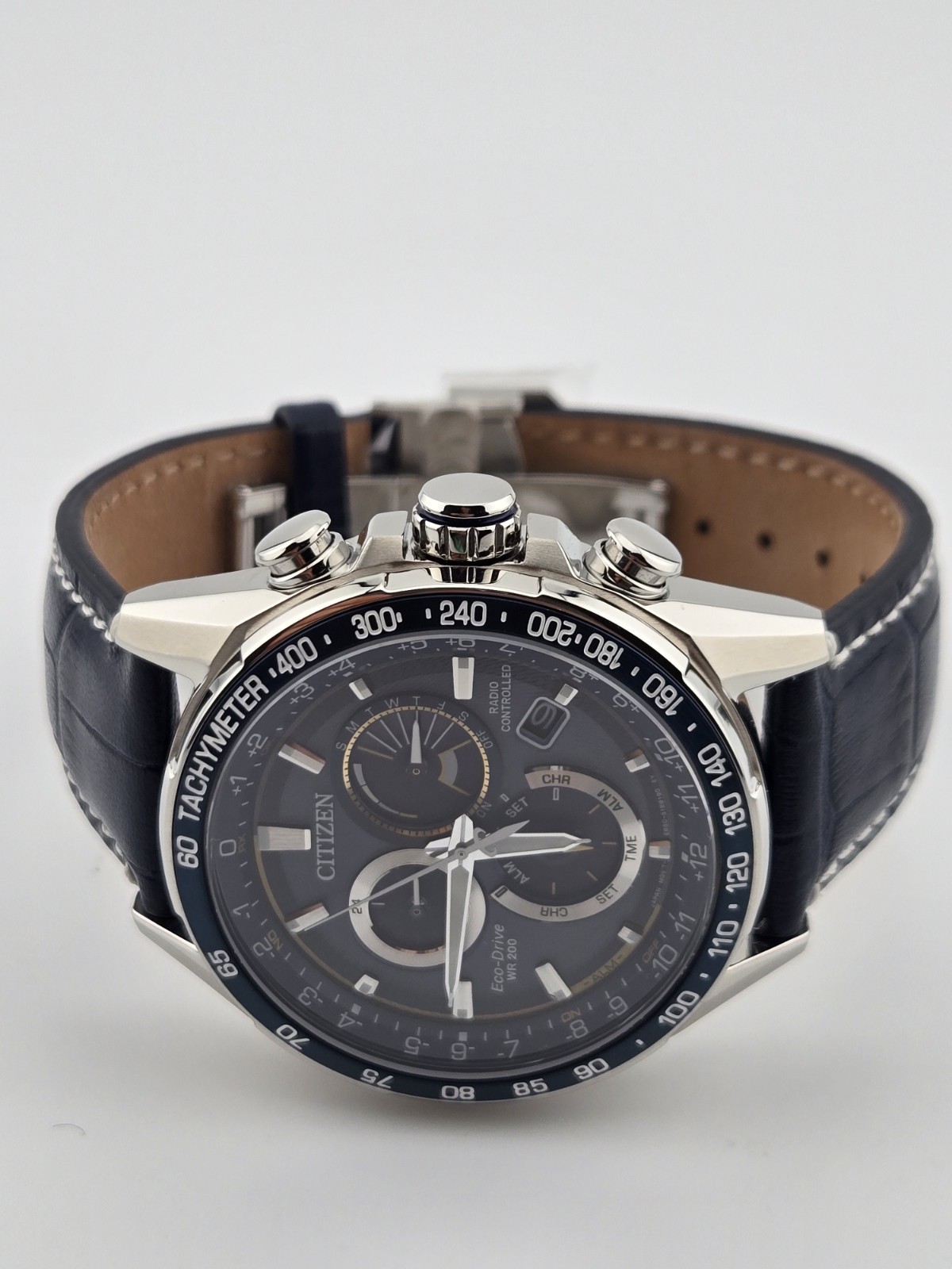 Citizen CB5918-02L Men’s PCAT Atomic Time Perpetual Calendar Leather Band Watch
