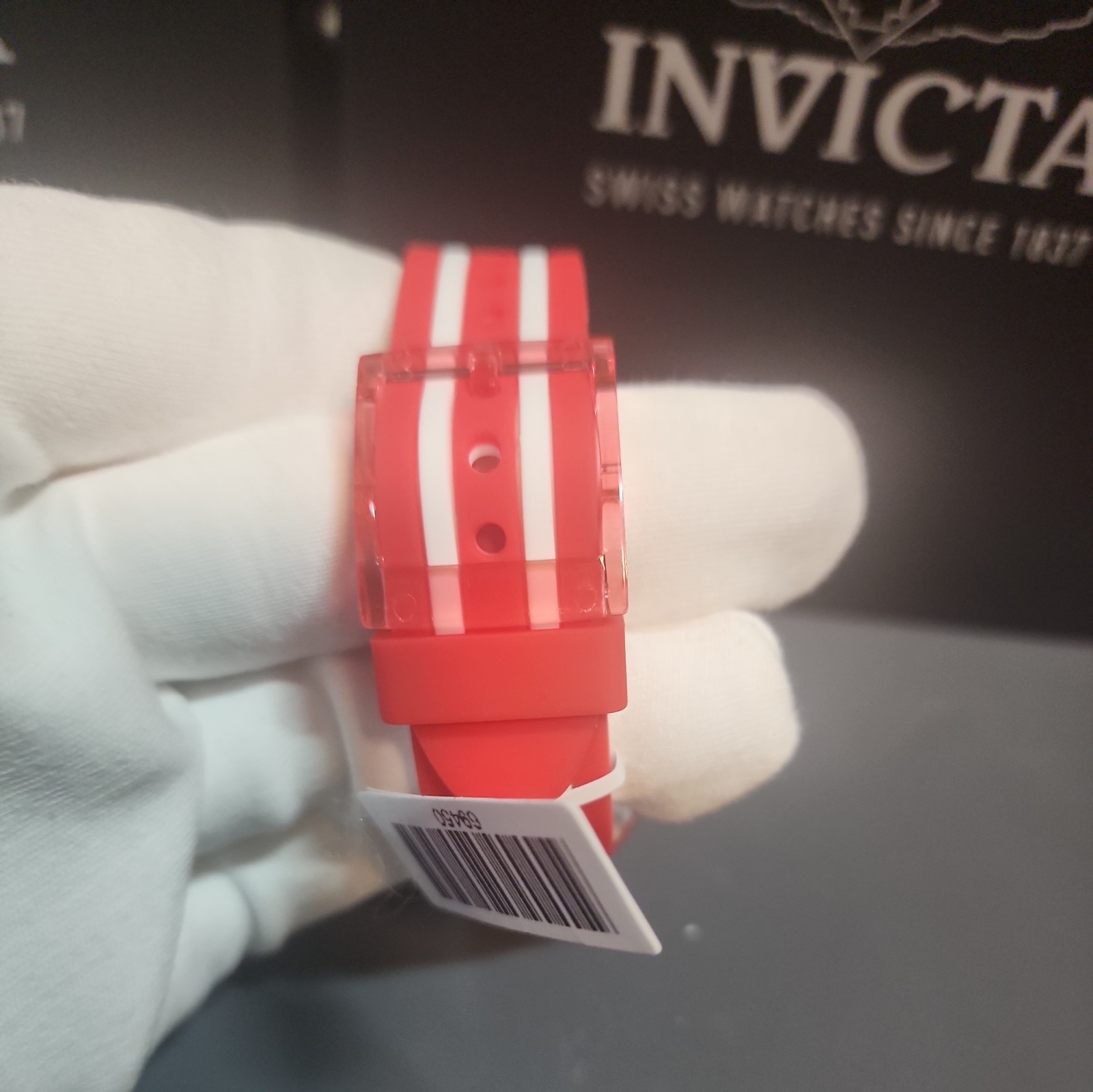 Invicta Men’s Watch Subaqua 44mm Red and White Silicone Rubber Strap (69450)