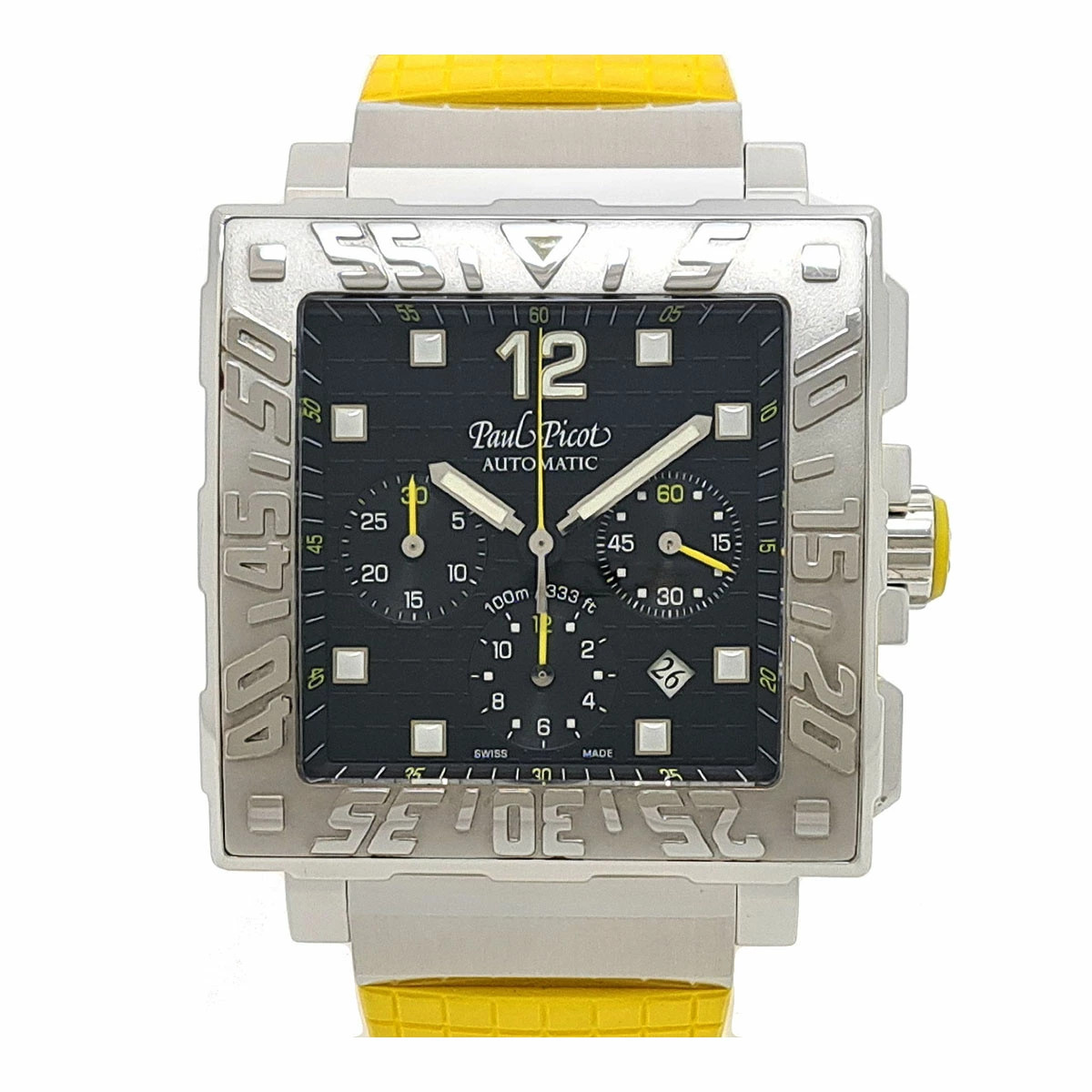 Paul Picot Plunger Type C 0830SG Stainless Steel 43mm Black Dial Men’s #TSW467