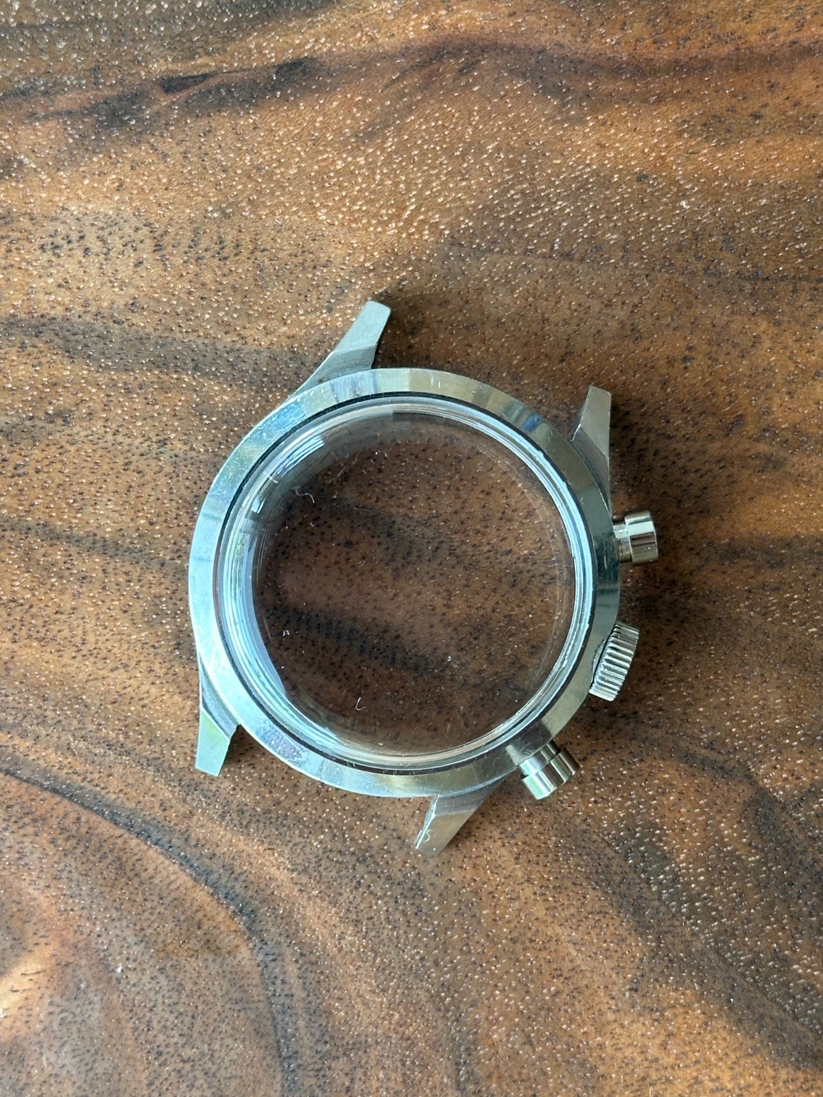 Spillman chronograph case 1940s unpolished Universal Geneve Doxa Mulco Valjoux