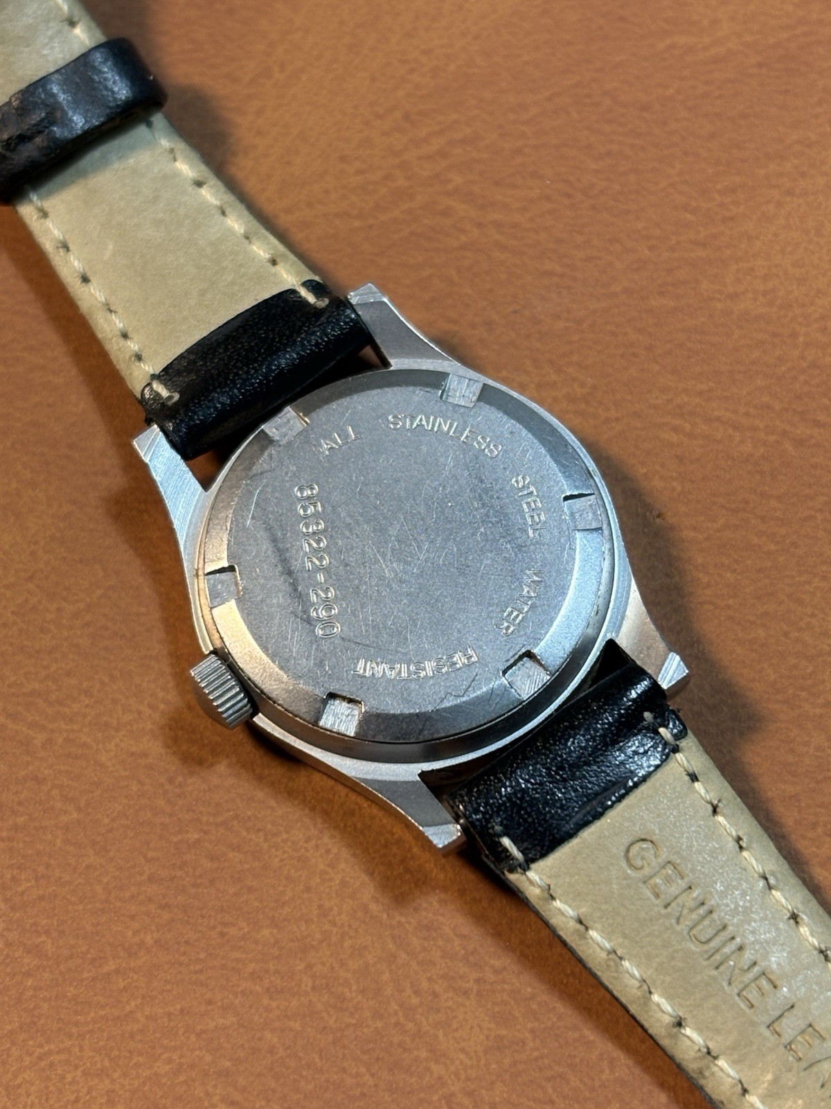 Vintage Eddie Bauer French Movement Women Stainless 26mm Field Watch,Date,Runs