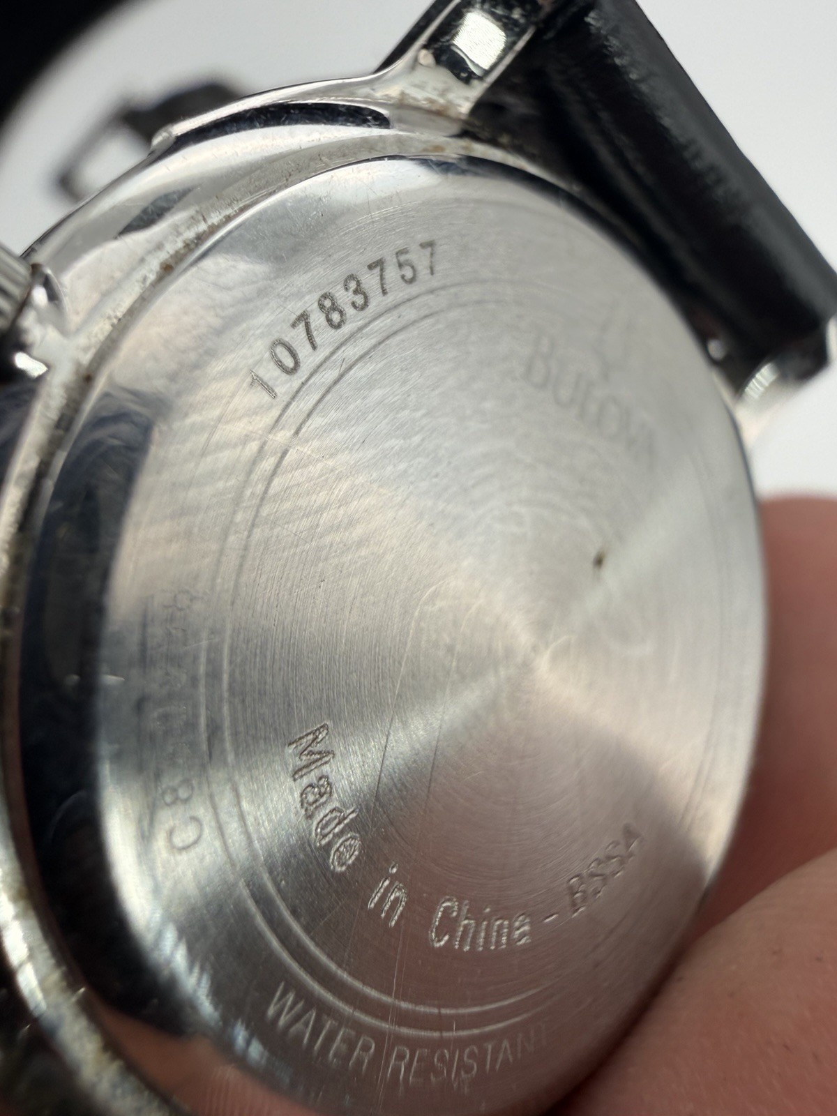 Bulova Metro Men’s Analog Watch Silver Dial Black Leather Band No Date