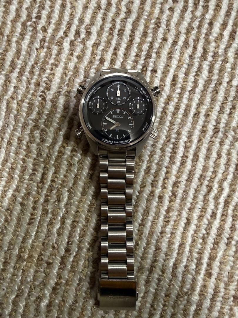 SEIKO Prospex Speedtimer SBER003 Solar Chronograph Black Dial Stainless Steel