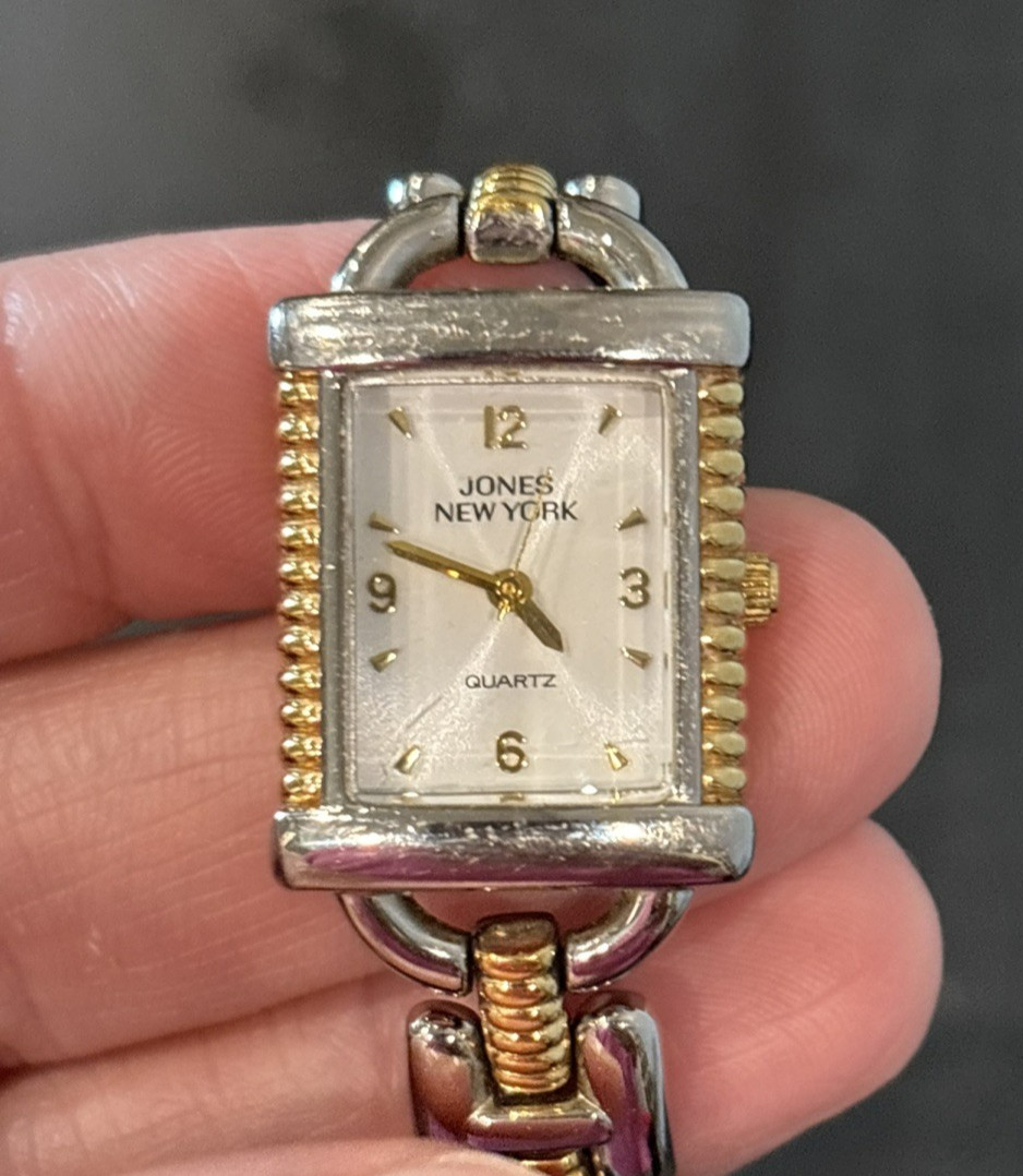 Jones New York Women’s Two Tone Metal Watch Shock Resistant Japan Movement WORKS