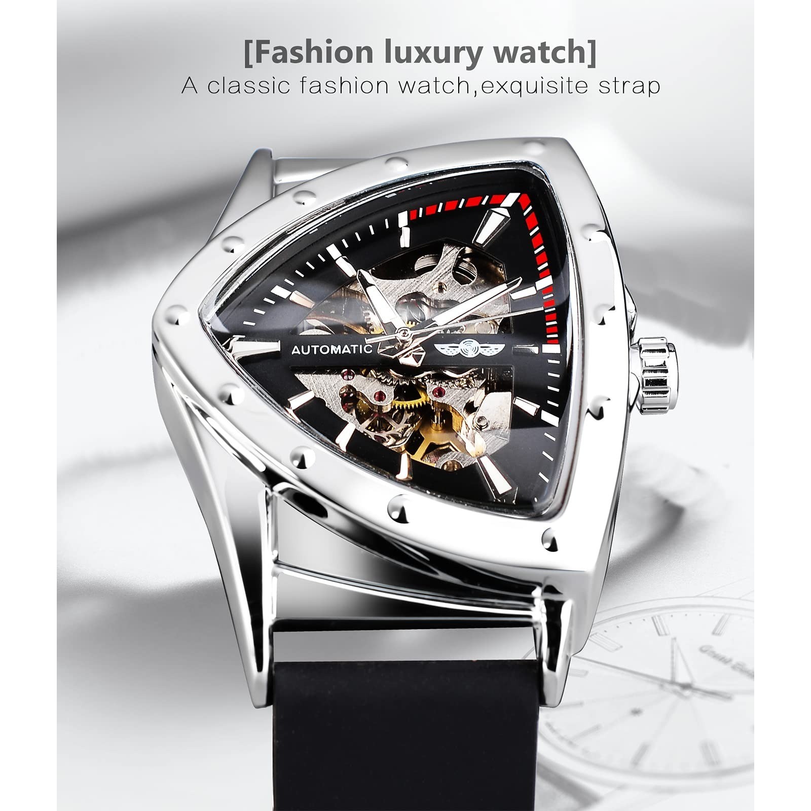 FORSINING Automatic Mechanical Skeleton Watch for Men – Luminous Dial