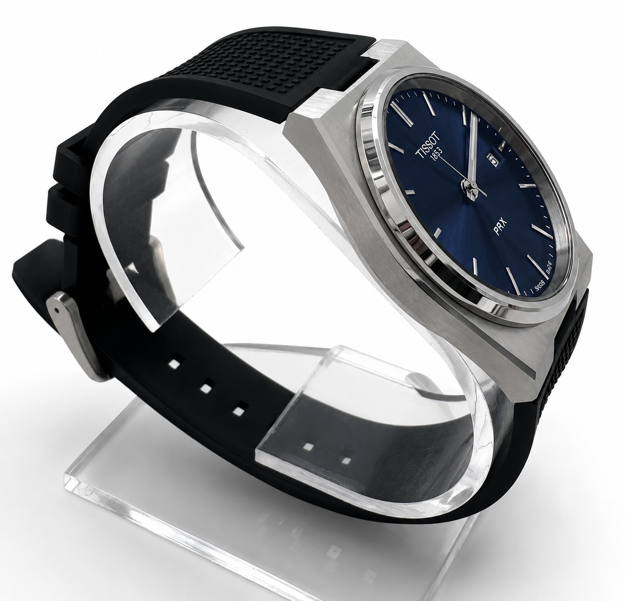 TISSOT PRX Blue Dial Black Rubber 40mm Men’s Quartz Watch T137.410.17.041.00