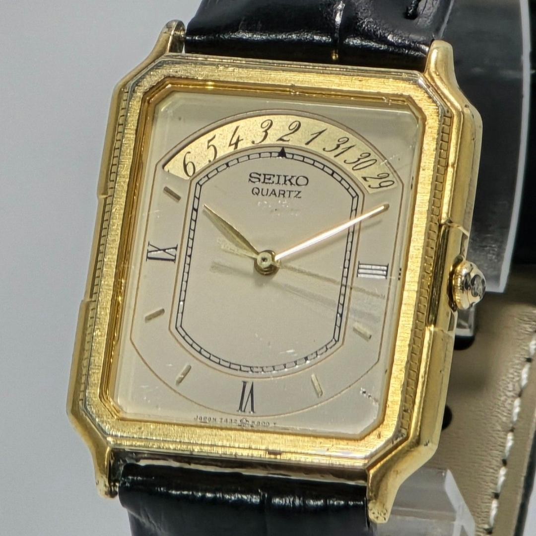 Seiko Arc Date 7432-5A00 Quartz Gold Dial 27.2mm Wrist 19cm Used