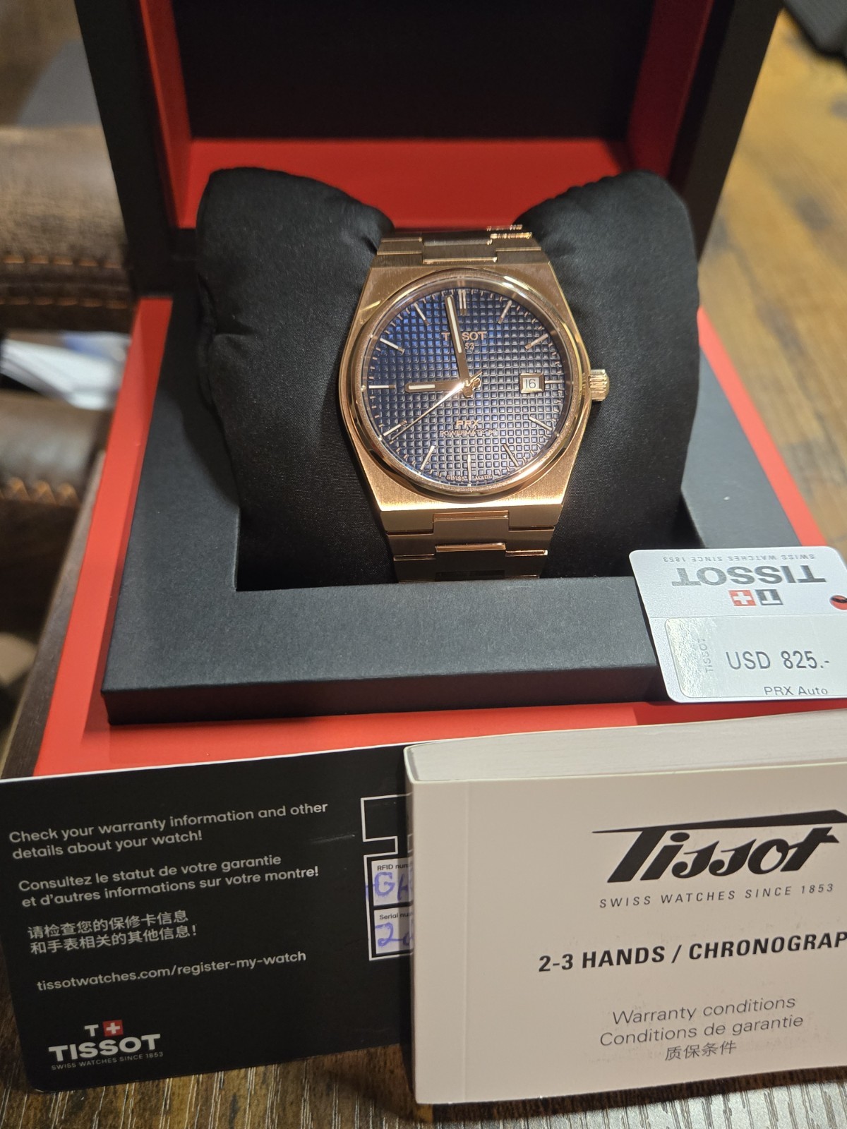 Tissot PRX Powermatic 80 Automatic Rose Gold Blue Men’s Watch T137.407.33.041.00