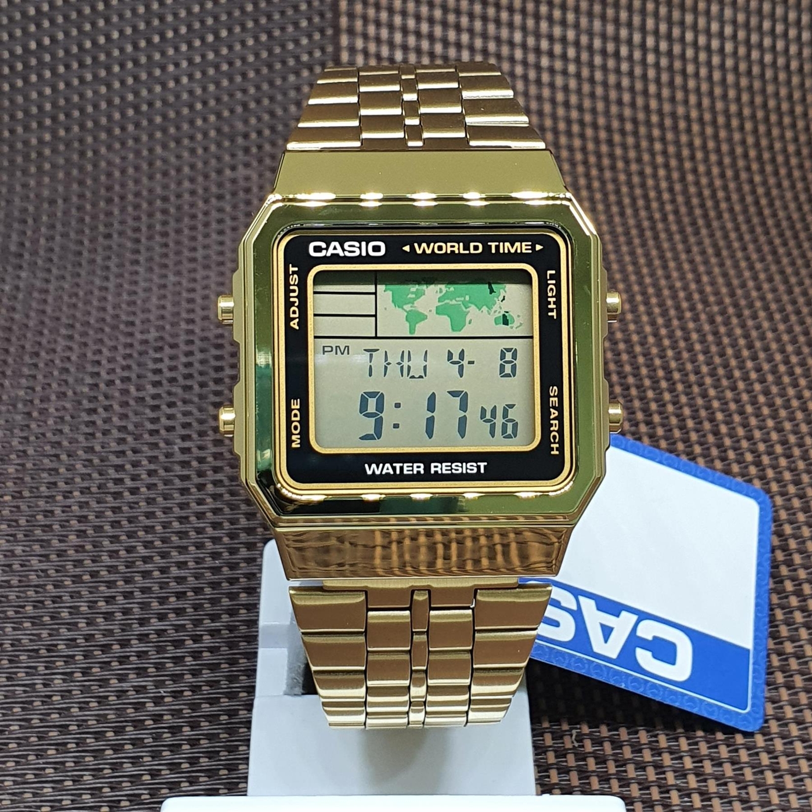 Casio A500WGA-1D Vintage Series Gold Tone Stainless Steel Bracelet Digital Watch