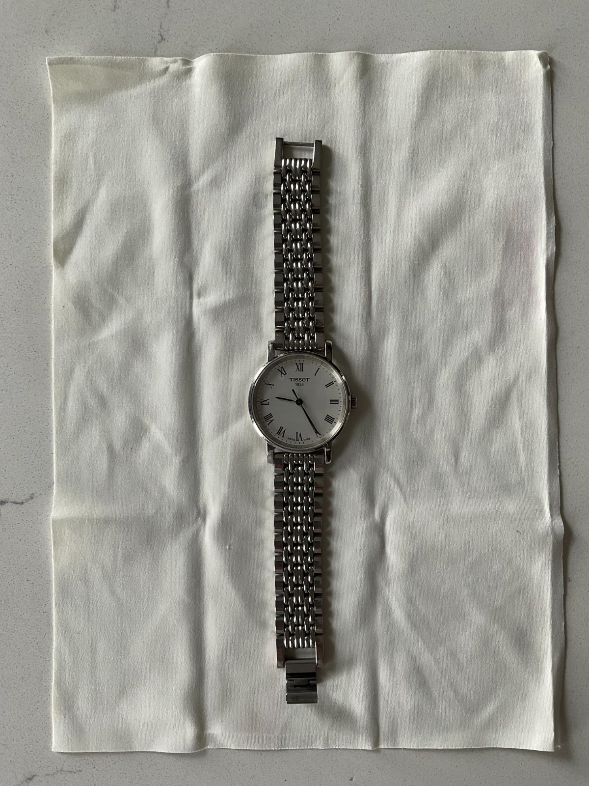 Tissot T109210A Swiss Made Women’s Silver All Stainless Steel White Dial Watch