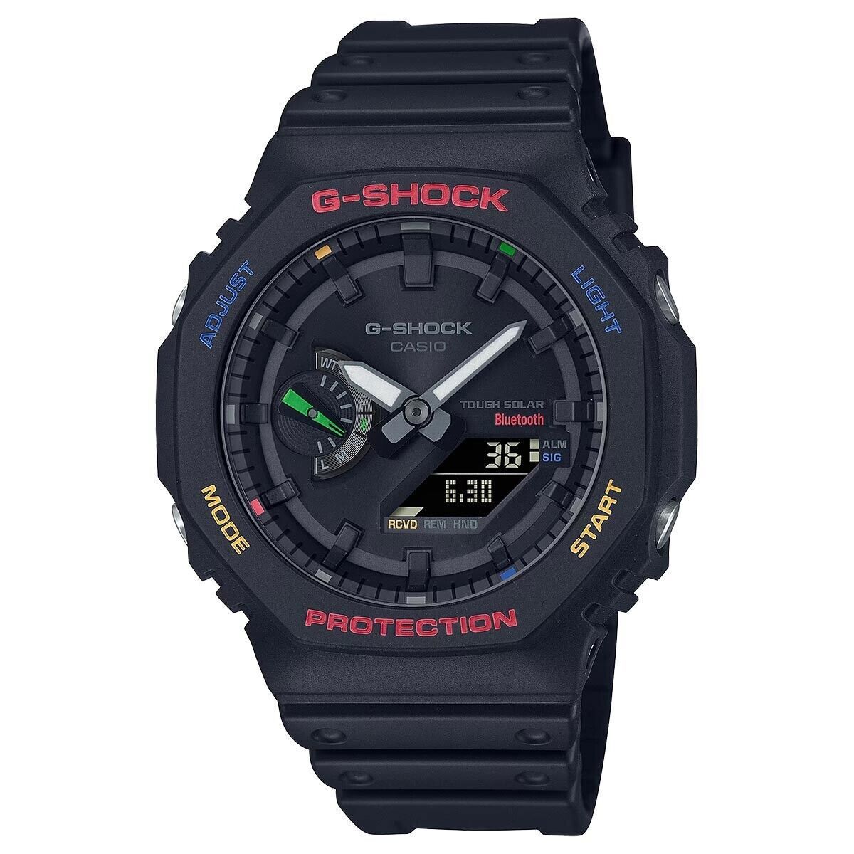 G-Shock Carbon Core Bluetooth Solar Black Colorful Accents Watch GA-B2100FC-1A