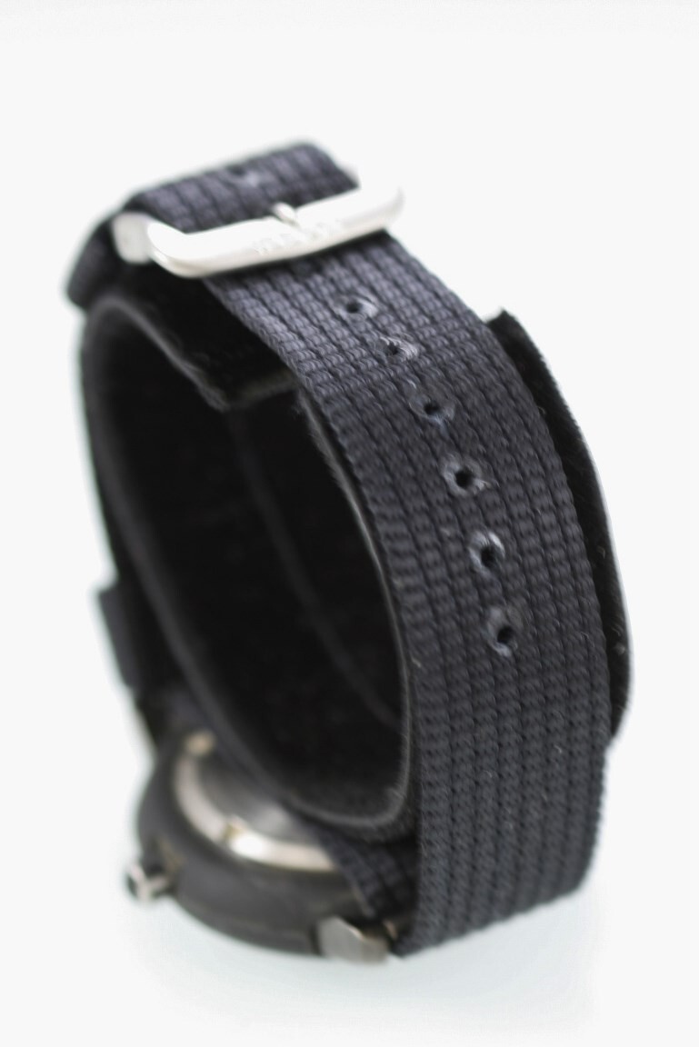 Fossil FSL Men Watch Nylon Black Rubber Stainless 100m Battery Brown Quartz