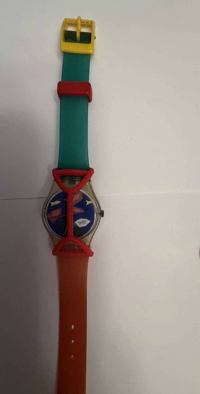 Vintage Swatch Aqua Dream Watch 1986 Women’s Green Red Blue Dial