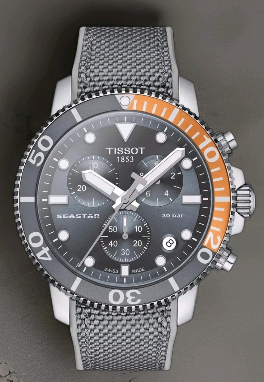 Tissot Seastar 1000 Chronograph Grey Dial Canvas Strap T120.417.17.081.01