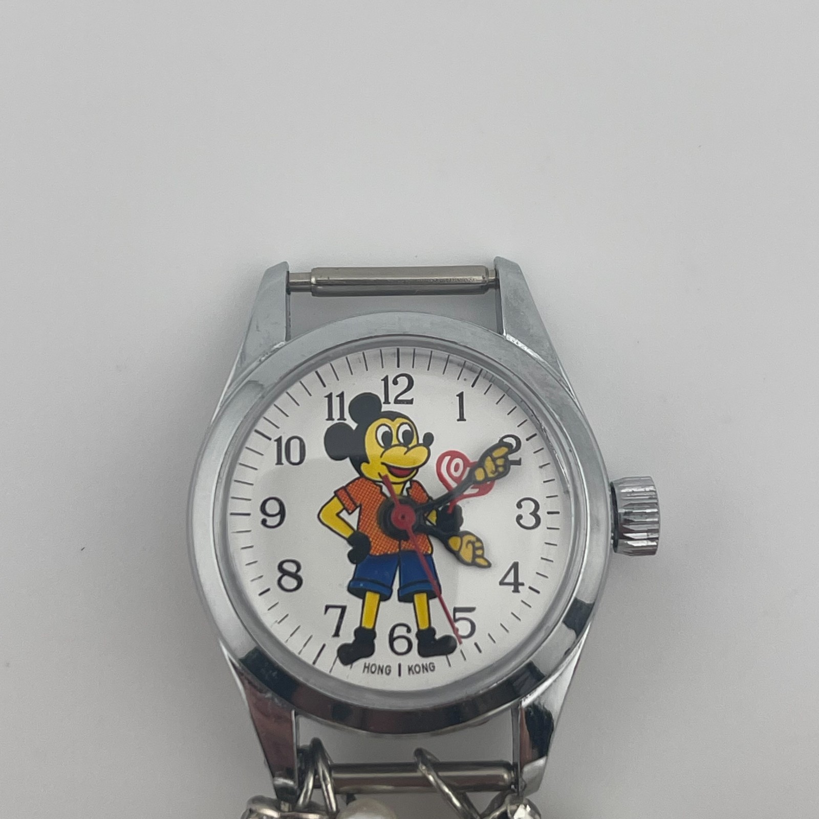 Vintage Mickey Mouse “Love” Watch Hong Kong Manual Wind 70’s runs no band