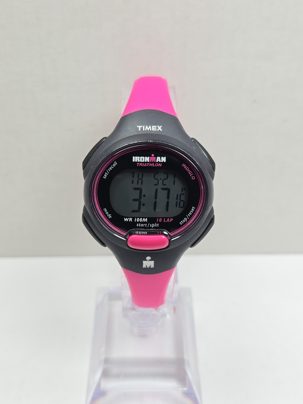 Timex Ironman Triathlon 10 Lap Womens Watch Pink Purple Indiglo New Battery
