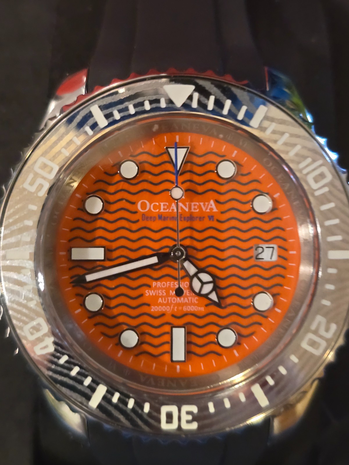Oceaneva 6000m Grade 5 Titanium AUTOMATIC Watch SWISS MOVEMENT Orange
