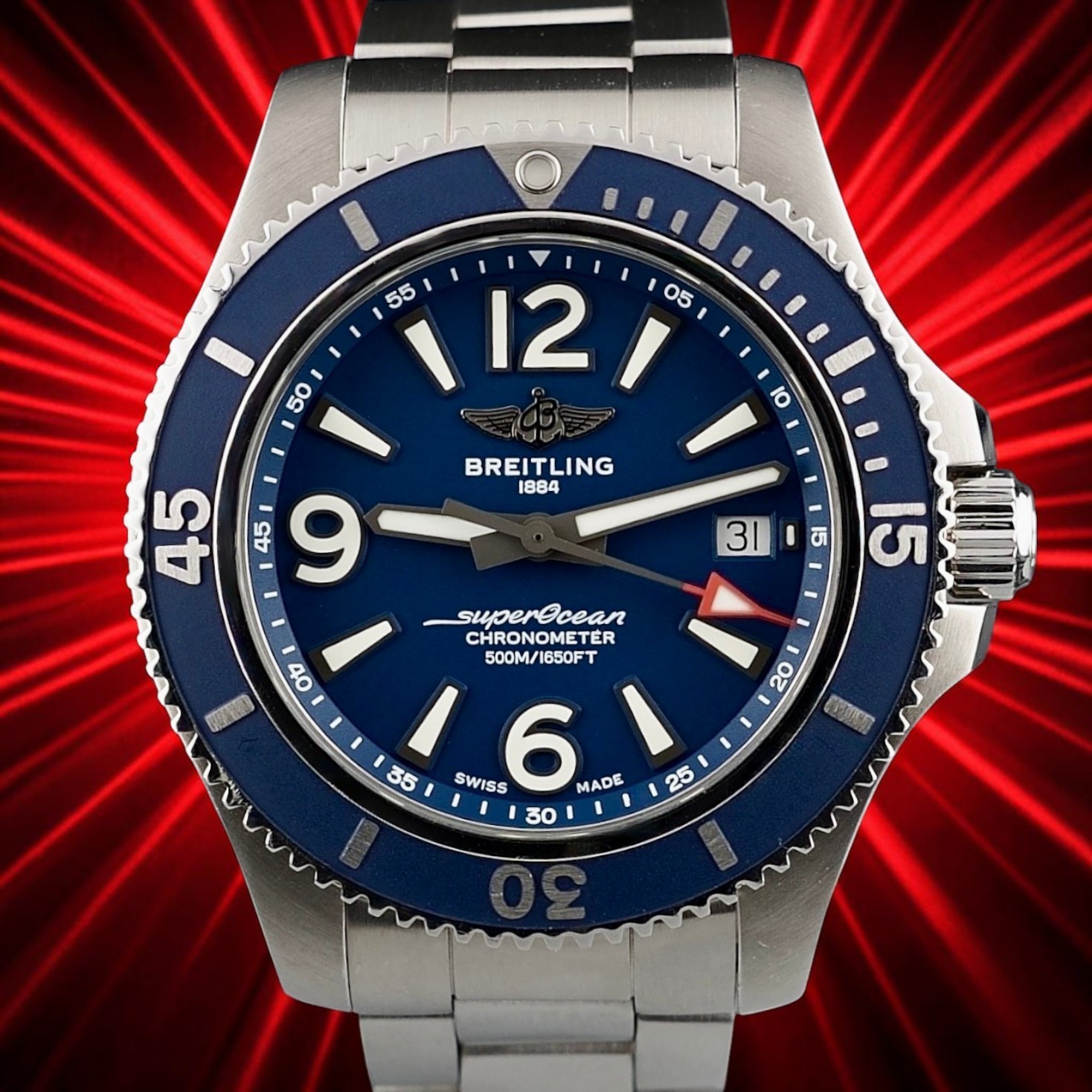 Breitling Superocean A17367 – Blue Dial, 44mm, Extra Strap & Steel Bracelet