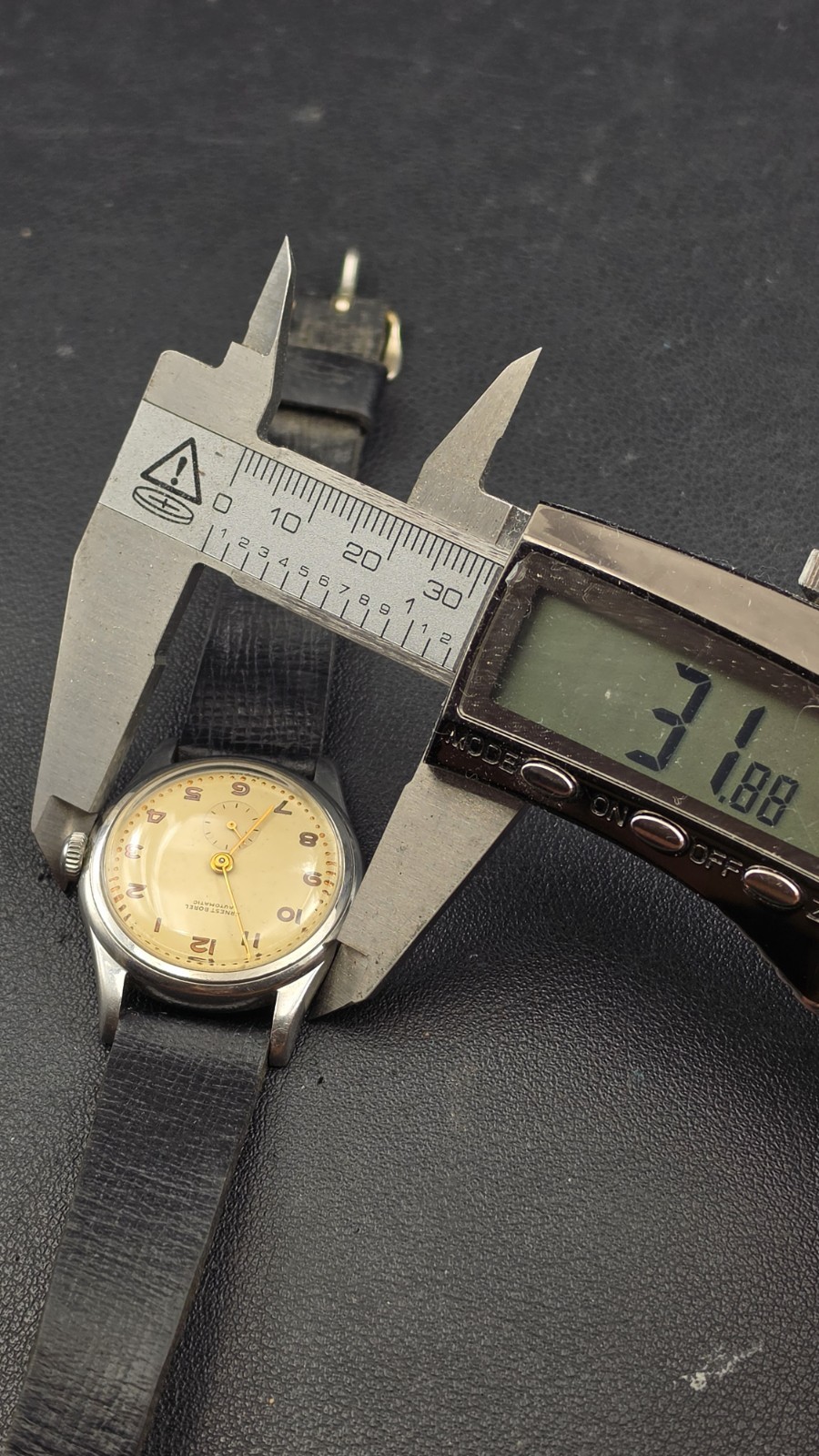 Vintage 1950s Ernest Borel Bumper Automatic Breguet Numeral Steel Field Watch…