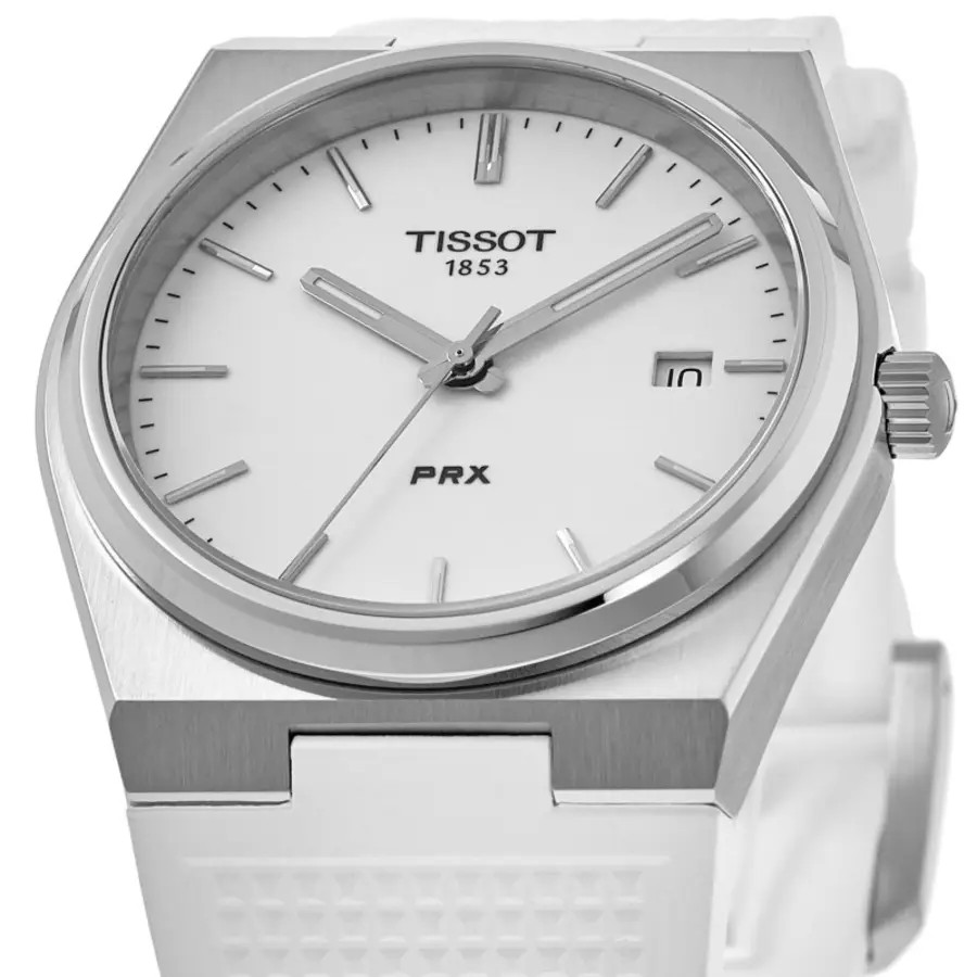 New Tissot PRX Quartz White Dial Rubber Strap Men’s Watch T137.410.17.011.00