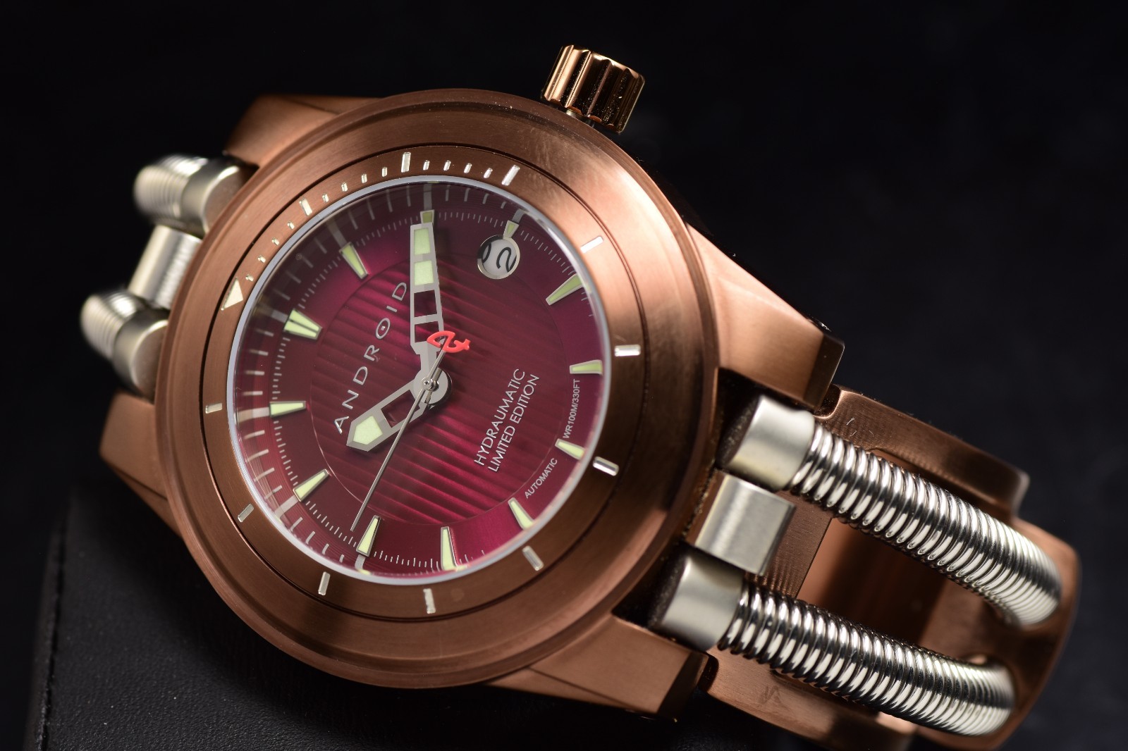Android Aragon Maroon Hydraumatic Automatic Limited Edition Model AD680 Watch