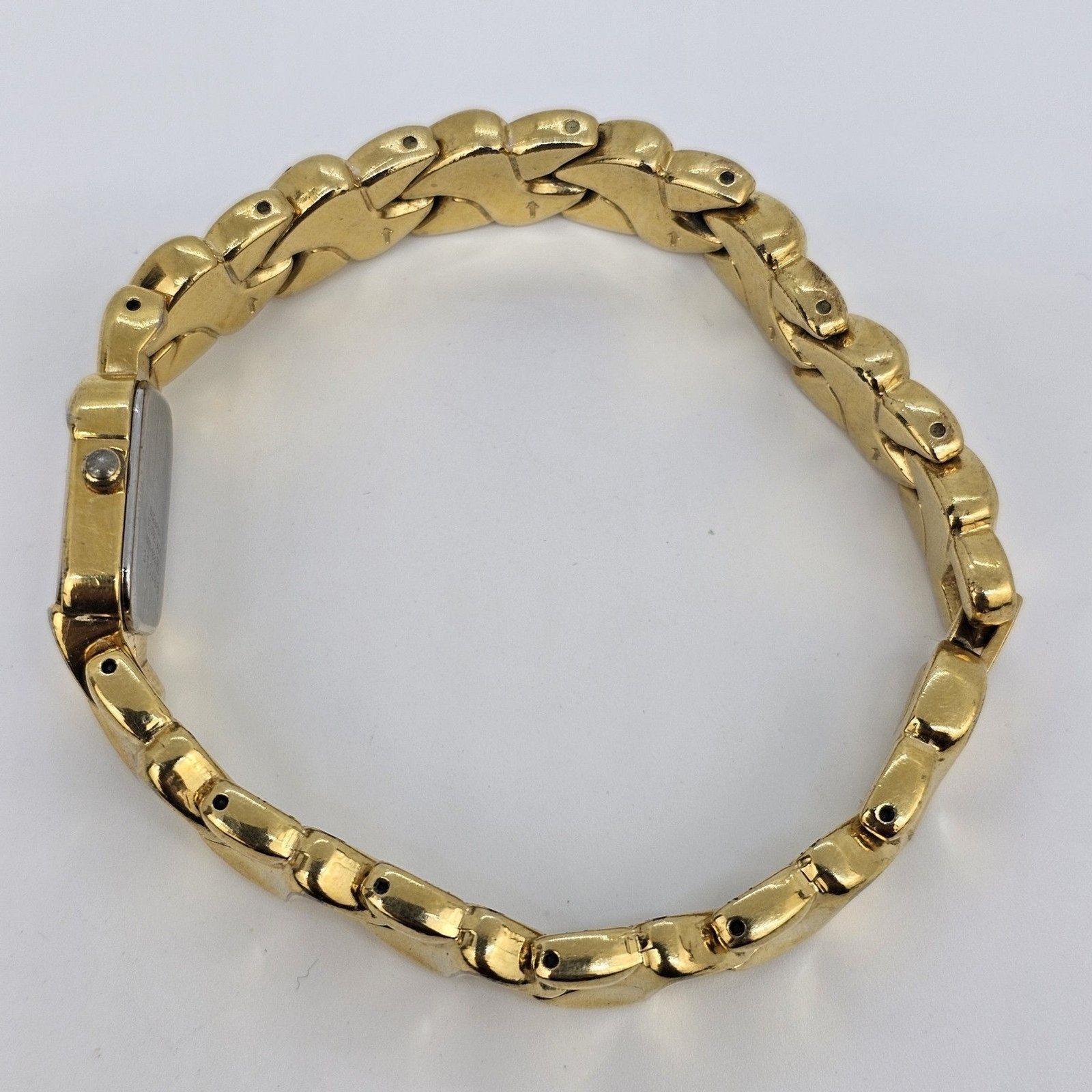 Seiko Women’s Watch 16MM Asymmetrical Gold Dial Bracelet Band 7″ New Battery