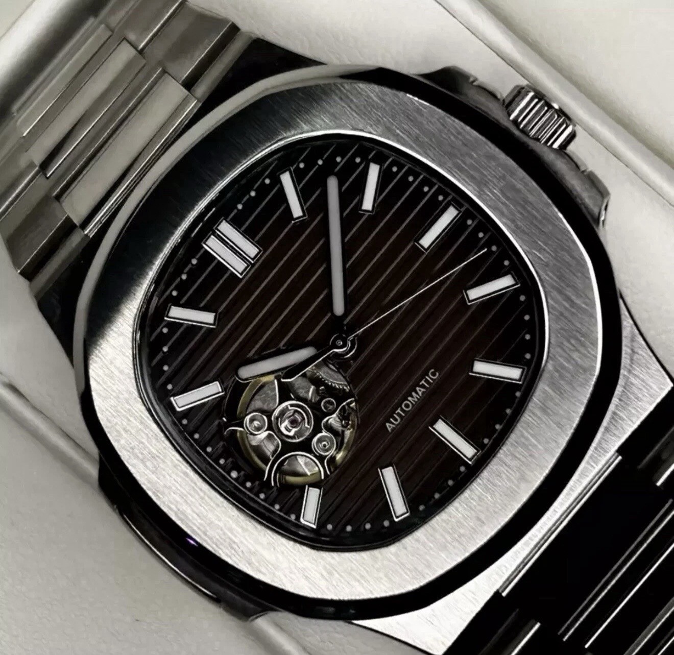 Custom 40mm “Jumbo” Chocolate Dial Open Heart Mod Watch w/ NH38 Automatic