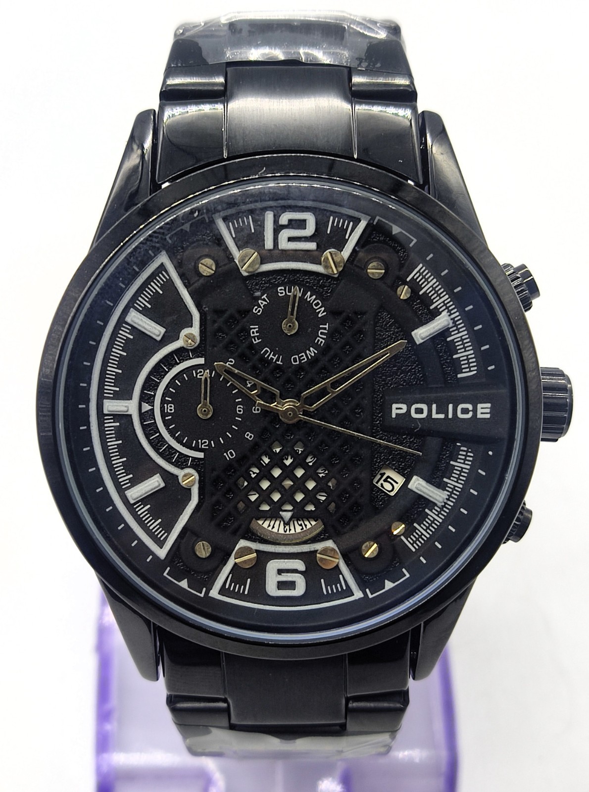 Amazing Police Chronograph Date Indicator Black Dial Men’s Wrist Watch