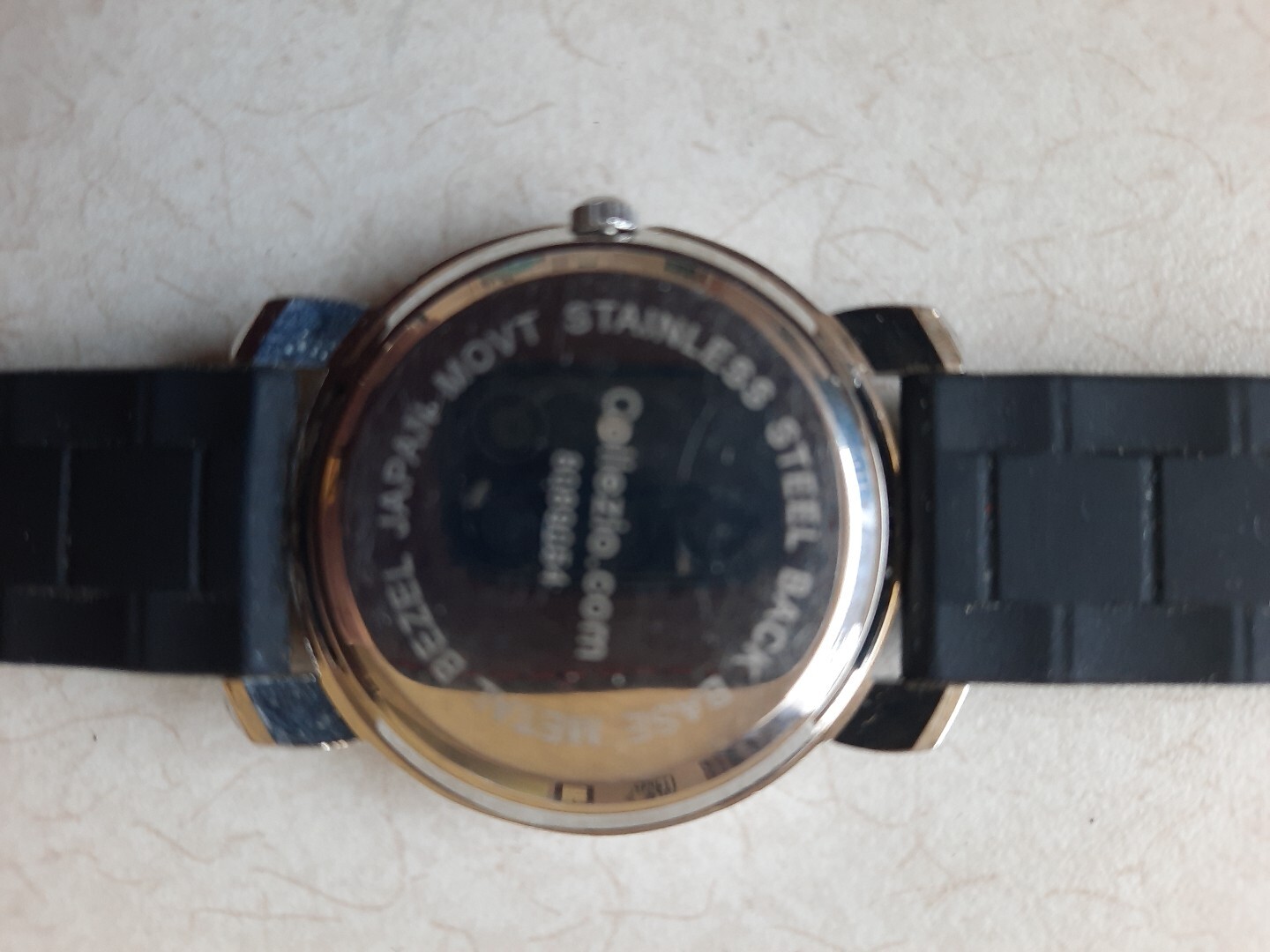Collezio Captain Quartz Watch (8089054) black Silicone Band- New Battery!