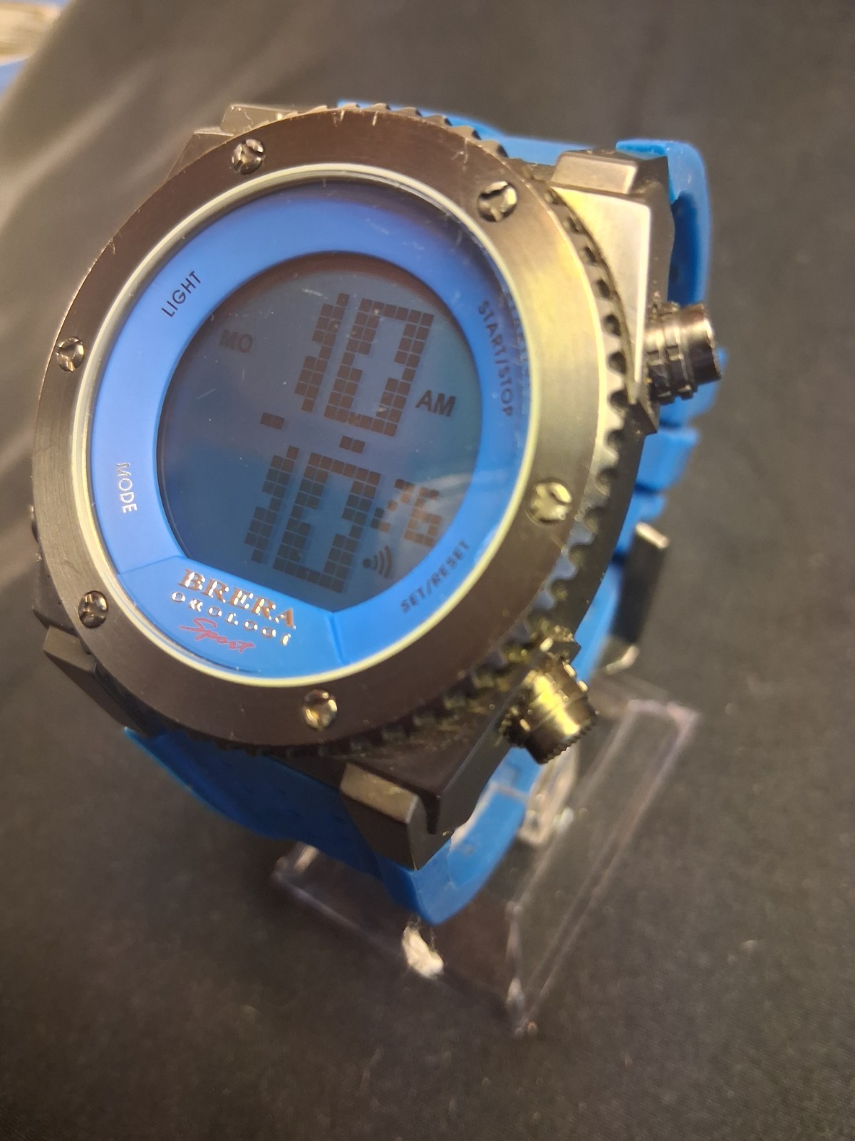 Brera Orologi Sport Digital Watch. Blue. 316L Stainless Steel. WR 100M