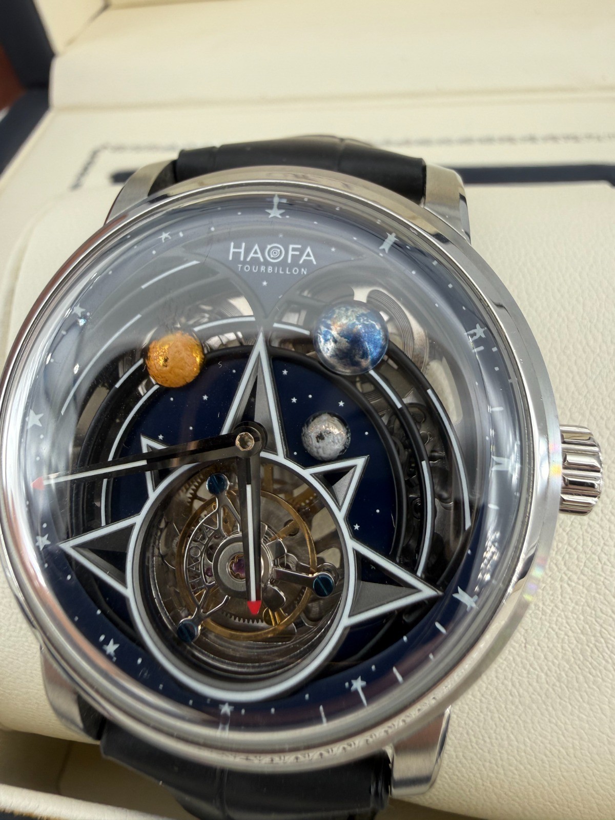 HAOFA Tourbillon 3D Galaxy Double Barrel Crystal Bezel Automatic Tou Ref. 2268