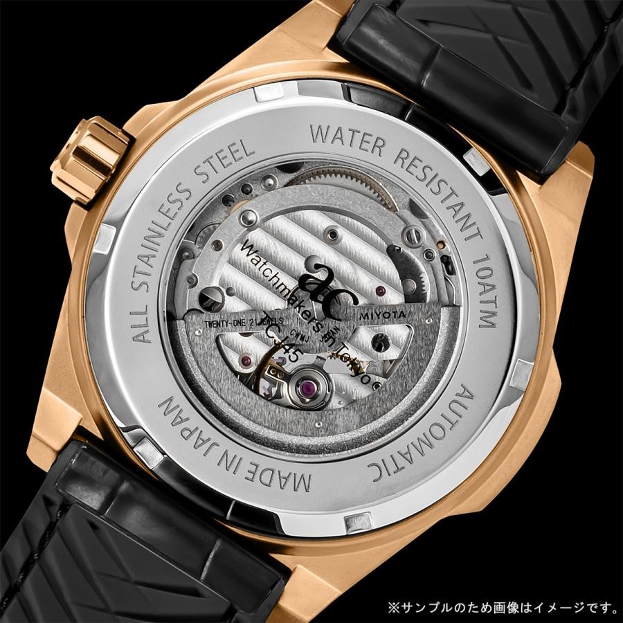 Angel Clover TCJ45PBK-BK Timecraft Japan Made Carbon Bezel Watch Black Leather