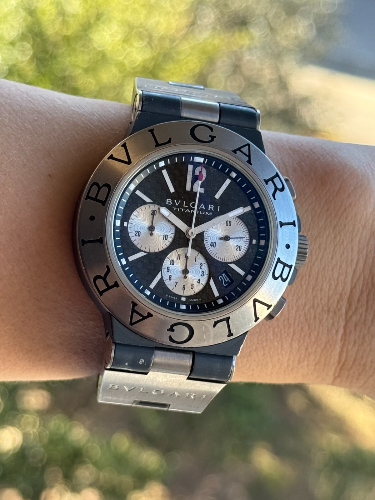 Bvlgari Diagono Titanium TI 44 TA CH Chronograph Automatic Mens 44mm Swiss Made