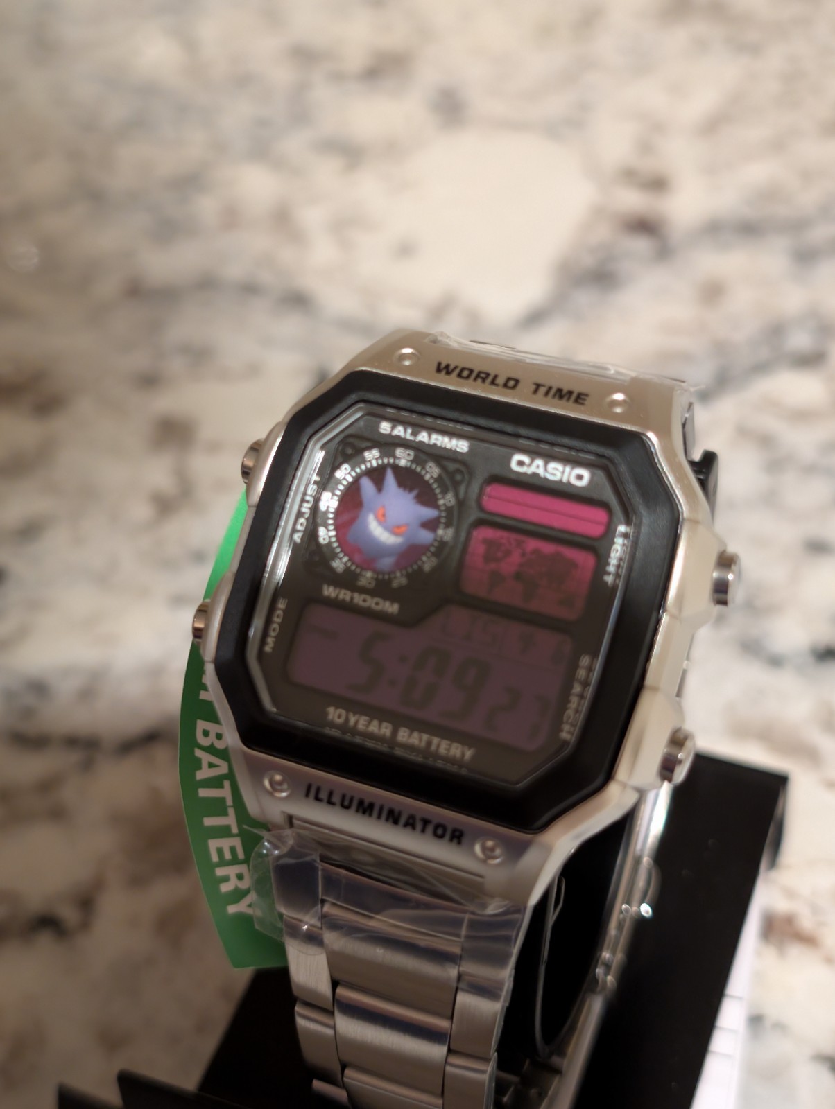 Purple and Pink Gengar Mod Casio AE1200-WHD | World watch | Cartoon | Pokemon |
