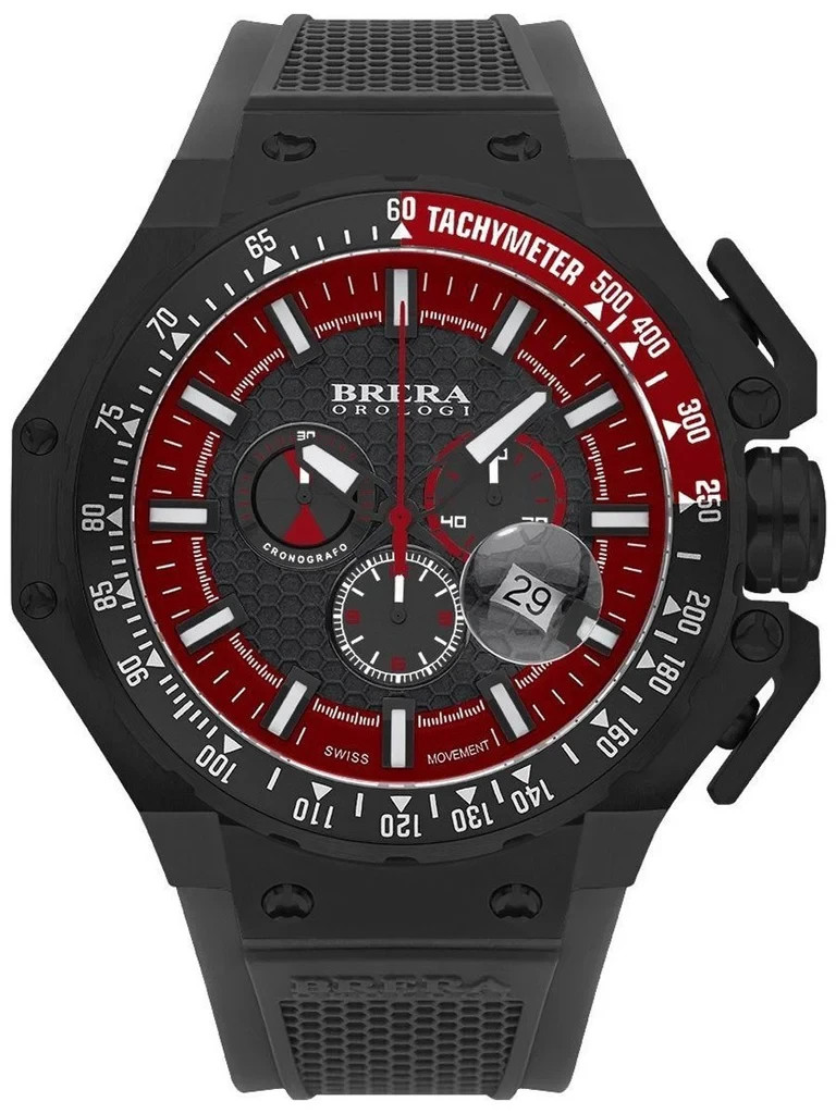 Brera Orologi Gran Turismo Chrono Date Tachymeter Mens Watch BRGTC5407 MSRP $895