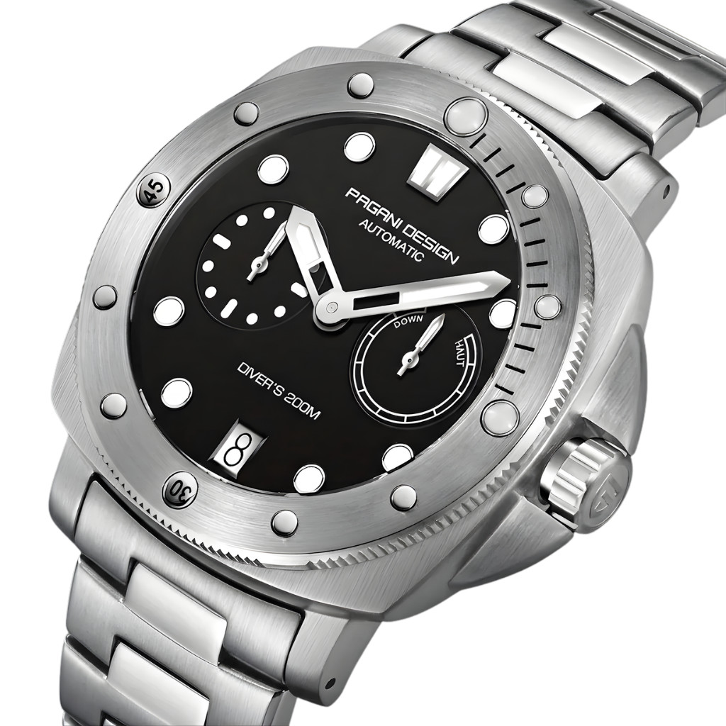 Pagani Design PD-1767 Mens Automatic Dive Watch 41.5 mm Black WR 200m Steel – UK