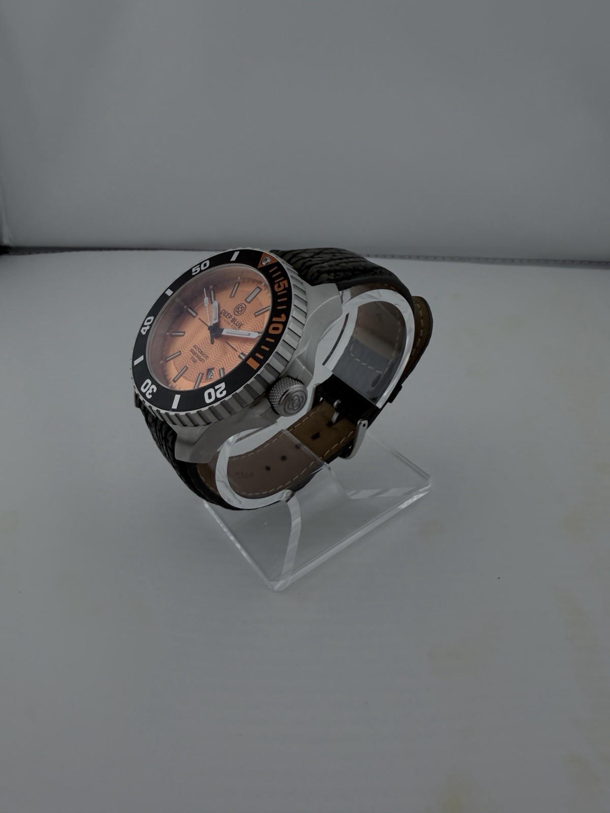 Deep Blue Precision Diver Automatic 300M Orange Dial Sapphire + 2 Extra Straps