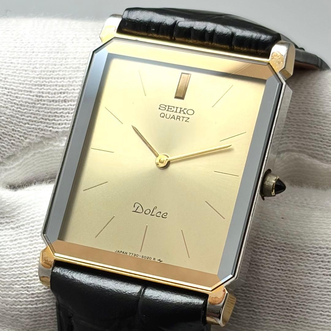 SEIKO Dolce 7730-5020 Men Quartz Silver Wristwatch Japan