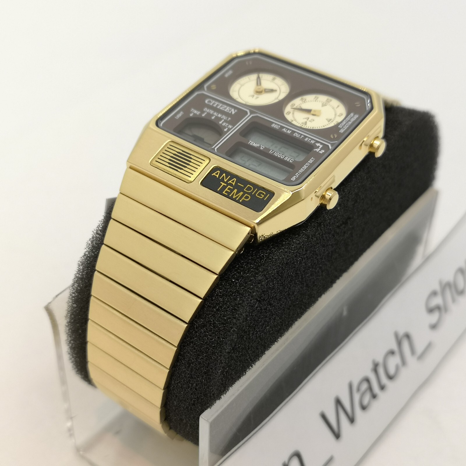 CITIZEN ANA-DIGI TEMP JG2103-72X Brown Gold Reproduction Men’s Watch New in Box