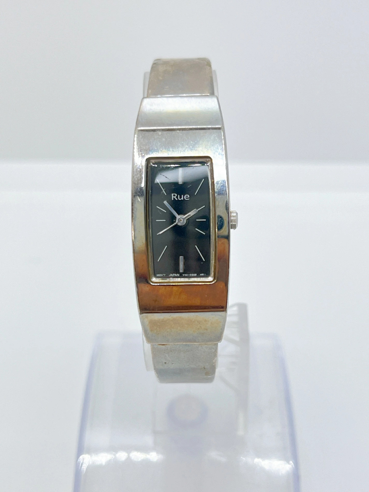 [A1R] Seiko Alba Rue Y151 5F20 Silver Black Square Quartz [k9s]