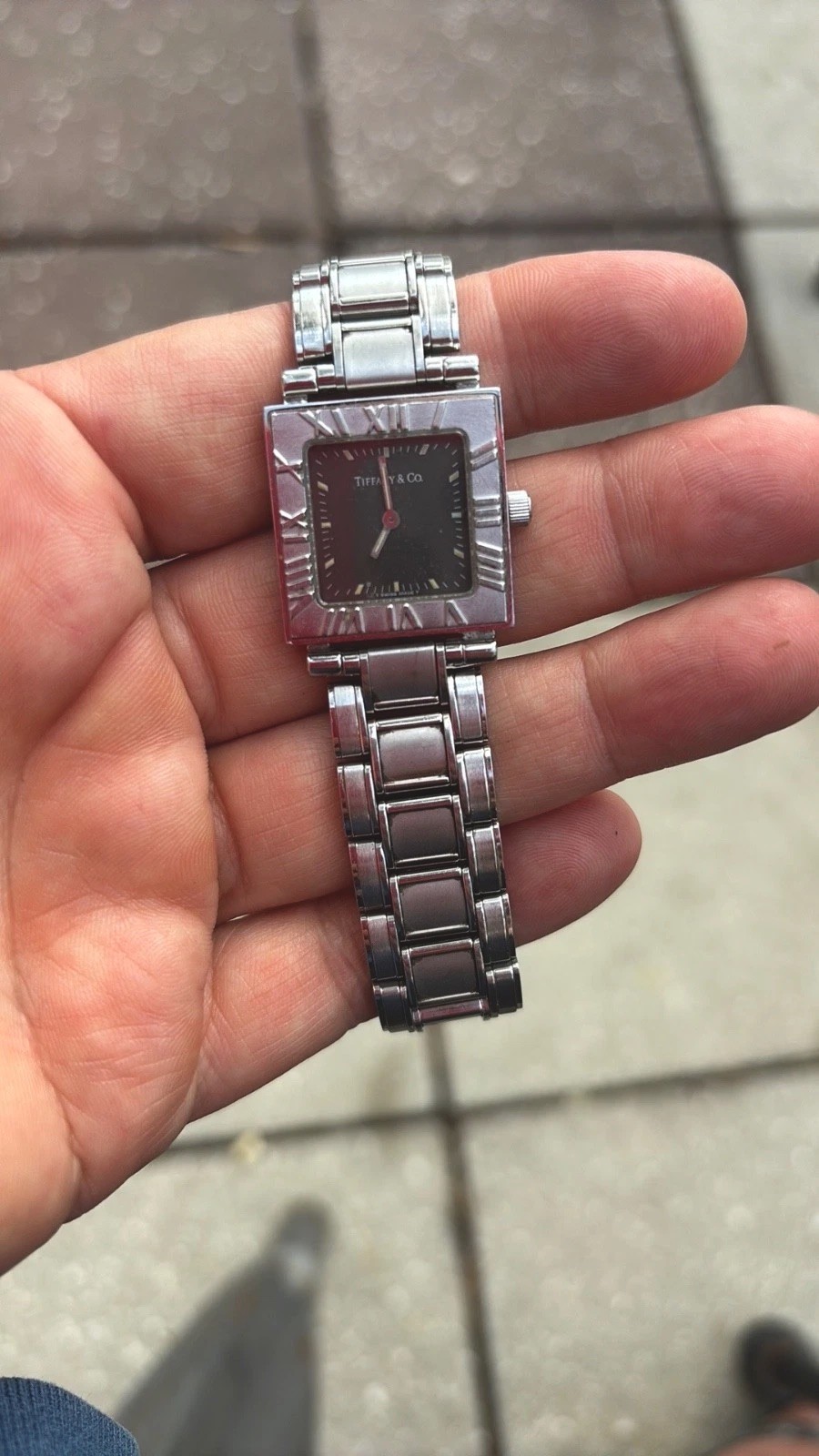 tiffany watch staineless steel quartz