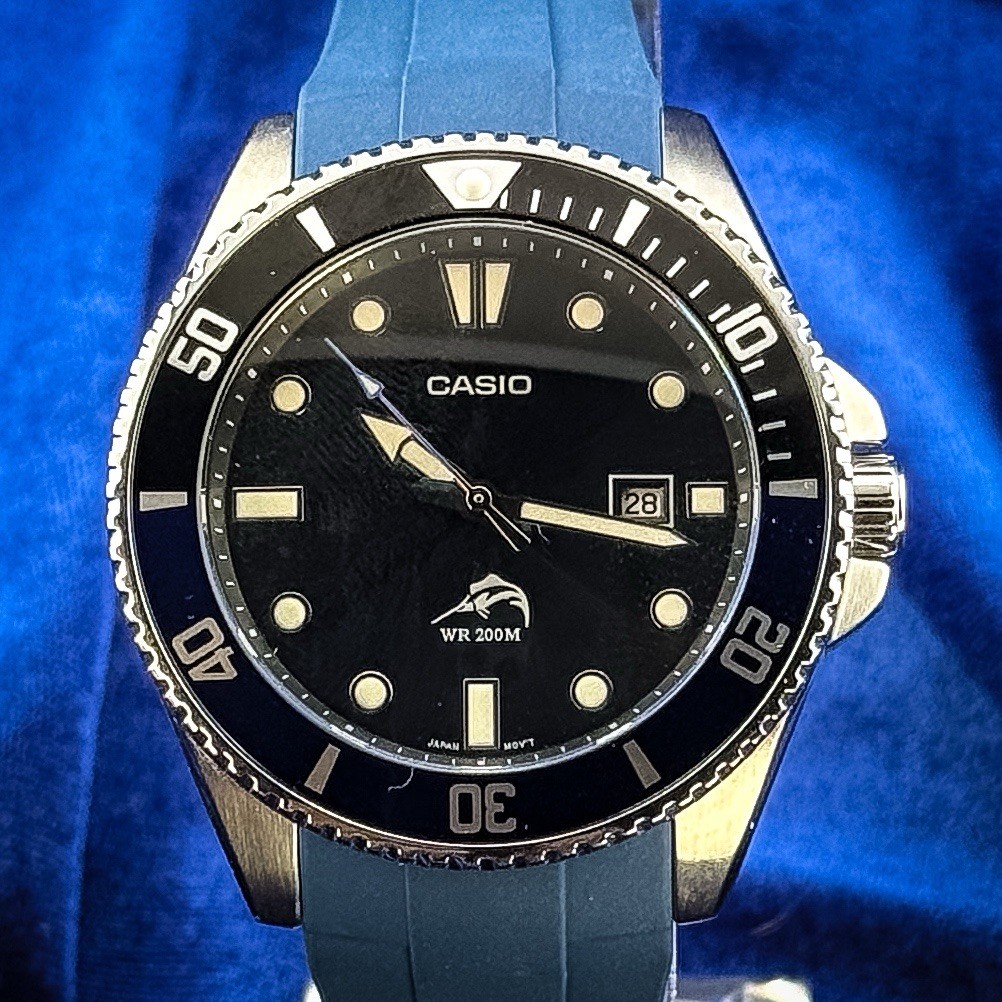 Casio Duro MDV106 Mod Sapphire Crystal FKM Rubber Strap Deployant 200M Marlin