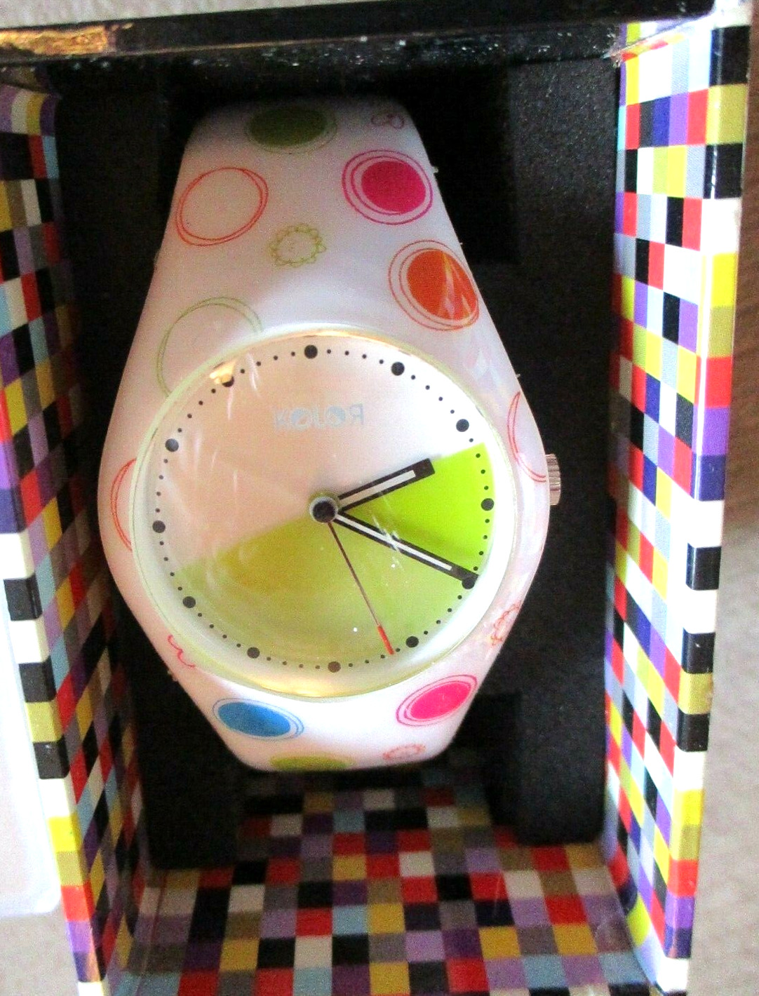 KOLOR by NOON COPENHAGEN COLORED POLKA DOT WATCH W/ BOX 01-052