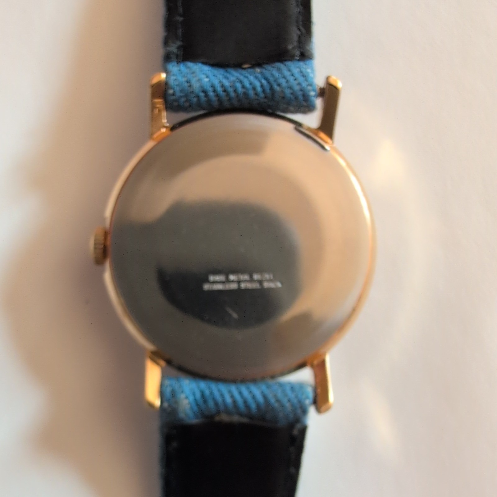 VTG TIMEX PEANUTS SNOOPY 1958 TENNIS WATCH DENIM BAND Running/Keeping Time