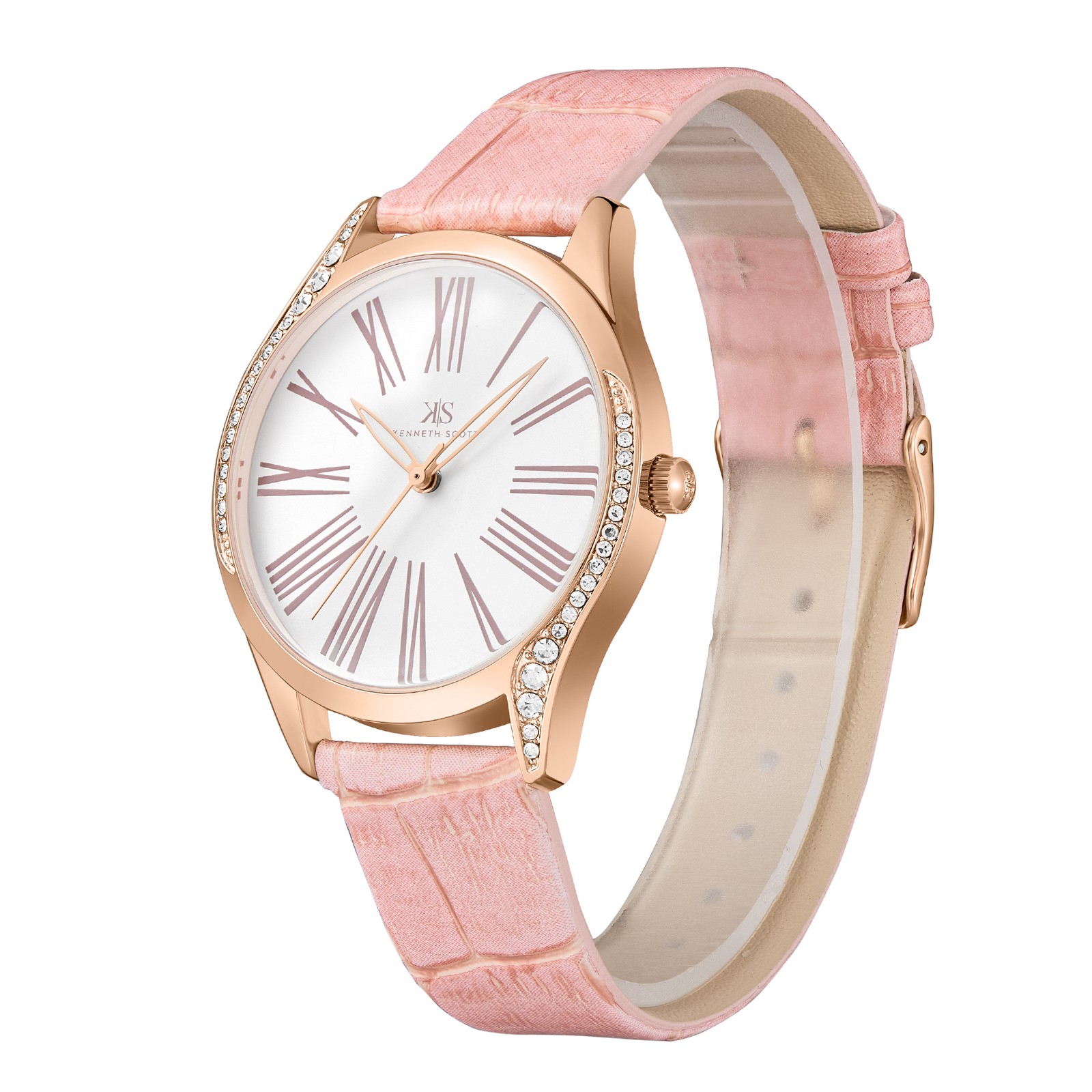 Kenneth Scott Women’s Analog Watch | White Dial, 36mm, 30 m (3 ATM)