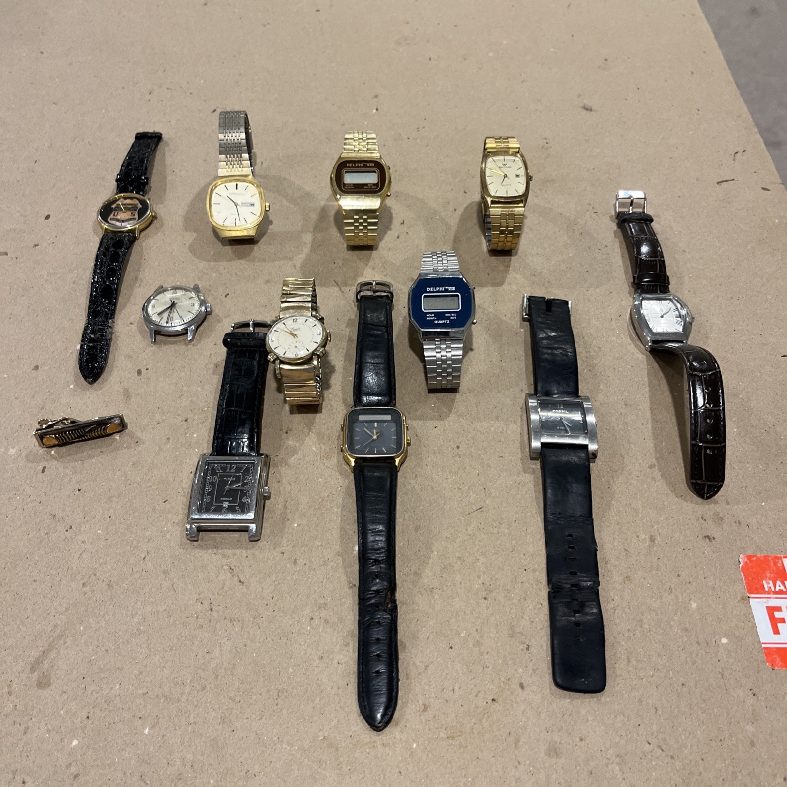 Delphi Quartz Watch VIII / Fossil / Timex / Gruen / Waltham And Other Watch Lot